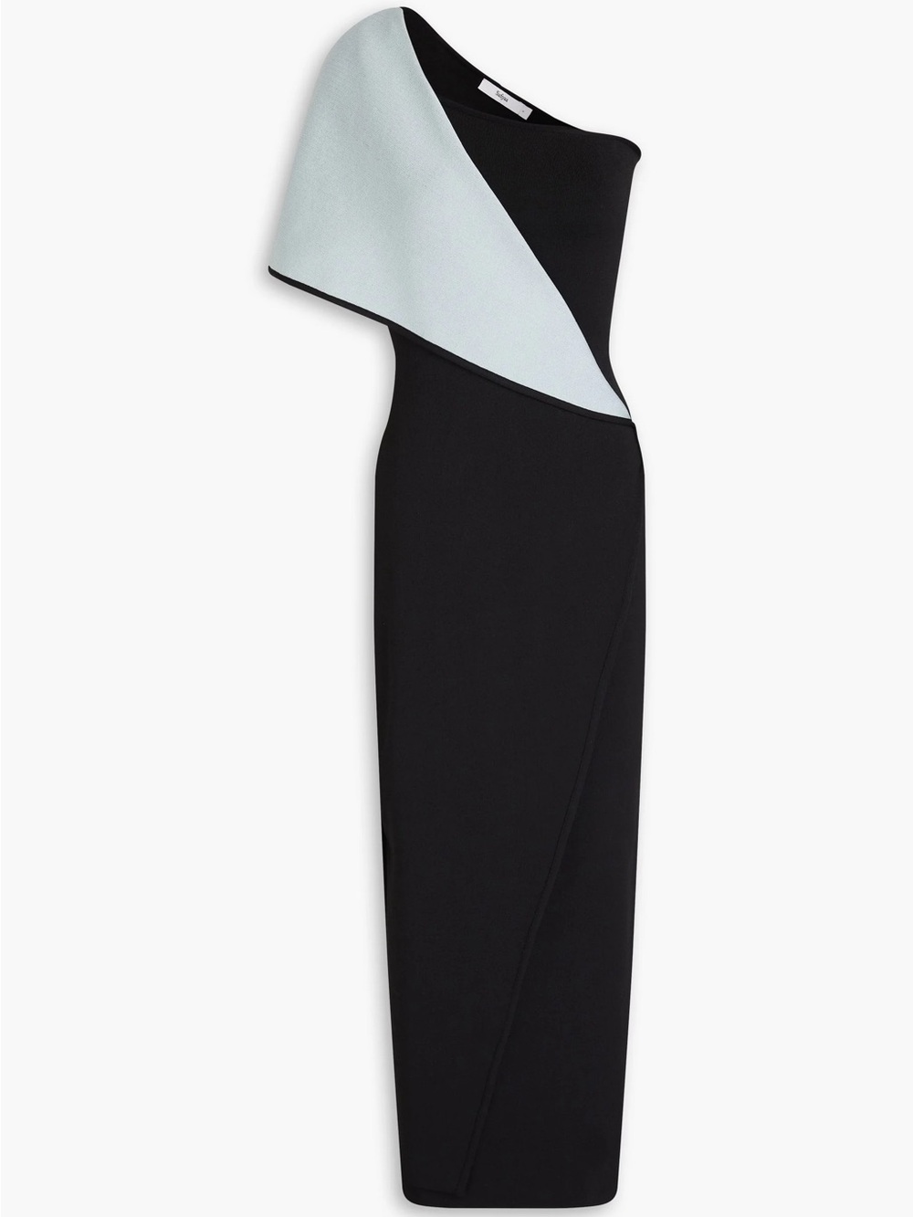 NWT Safiyaa Kristine Black Brunnera Knit one shoulder dress $2,150 MSRP